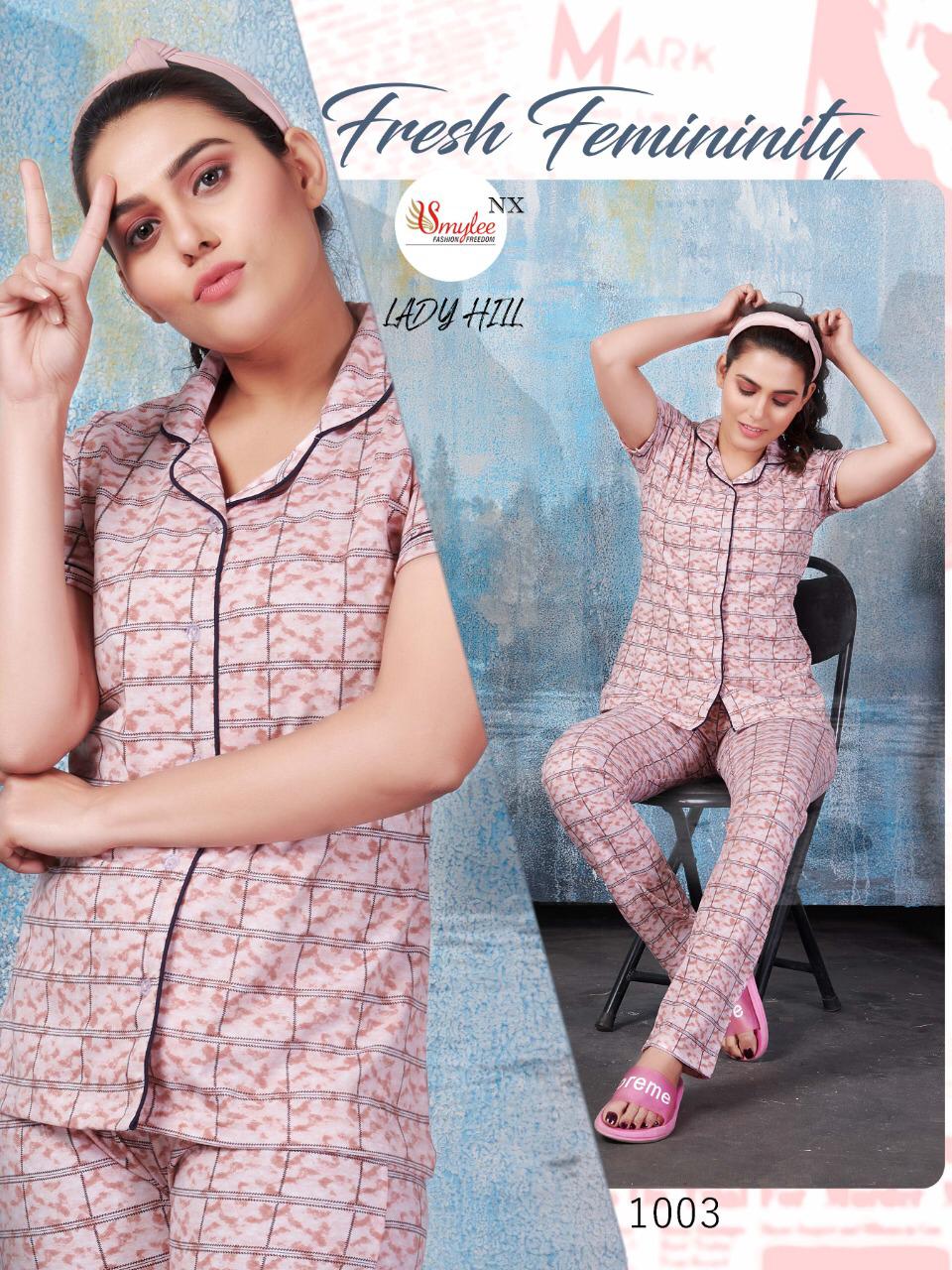 Smylee Lady Hill Sinker Hosiery  Latest Exclusive Comfortable Cotton With Super Fine Stitching Night Suits Collection 
